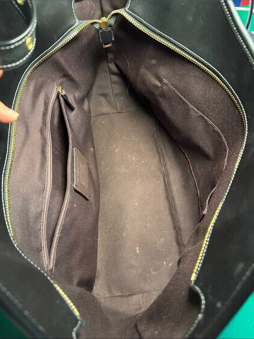 Coach Brown Signature Monogram Tote with Gold Accents - Picture 5 of 5